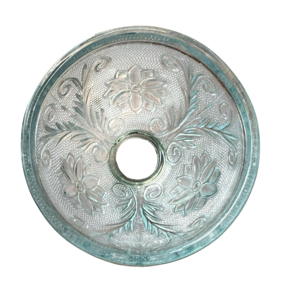 Vintage Indiana Glass Light Blue Tiara Daisy & Button Fairy Lamp 6" Tall VTG - Picture 6 of 7